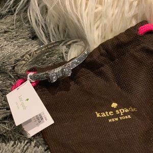Authentic Kate Spade Silver Glitter Bow Bracelet